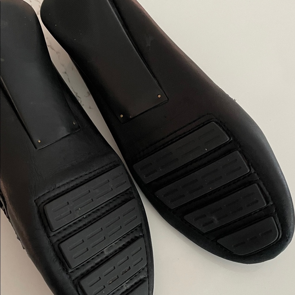 Robert Zur Woven Black Leather Slip-Ons - Picture 3 of 5